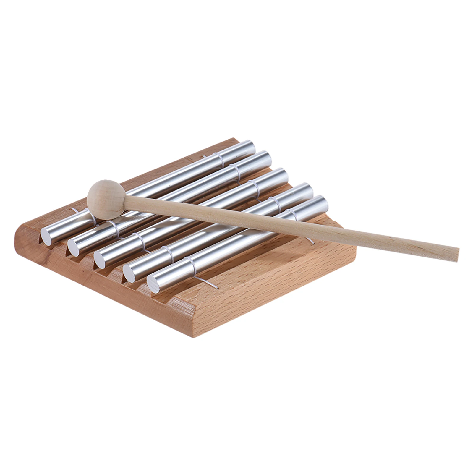 Meditation Chime with 5 Tone Wooden Hand-held Chimes for Classroom Management