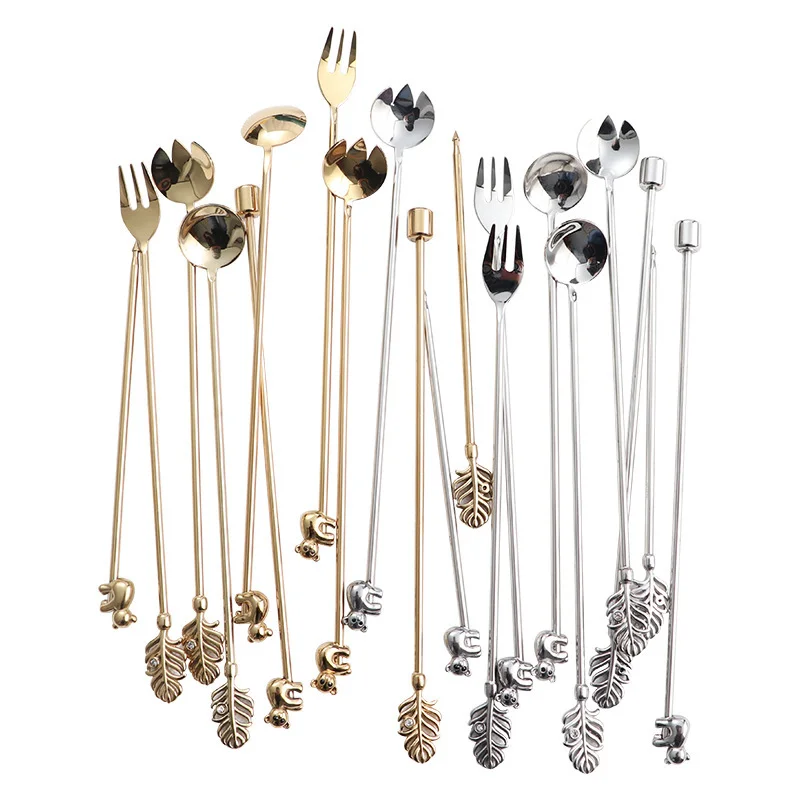 New Arrival Metal Cocktail Spoon Stainless Steel Bar Tool Accessories Cocktail Picks