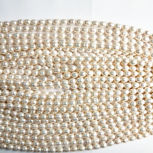 9-10mm AA Wholesale Freshwater Pearl Rice Beads White Teardrop Rice Pearl Strand For Jewelry Making