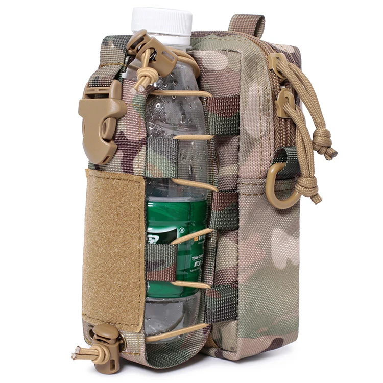 Tactical EDC Molle Phone Pouch, Molle Utility Pouches Gadget Organizer Phone Holder with Water Bottle Holder