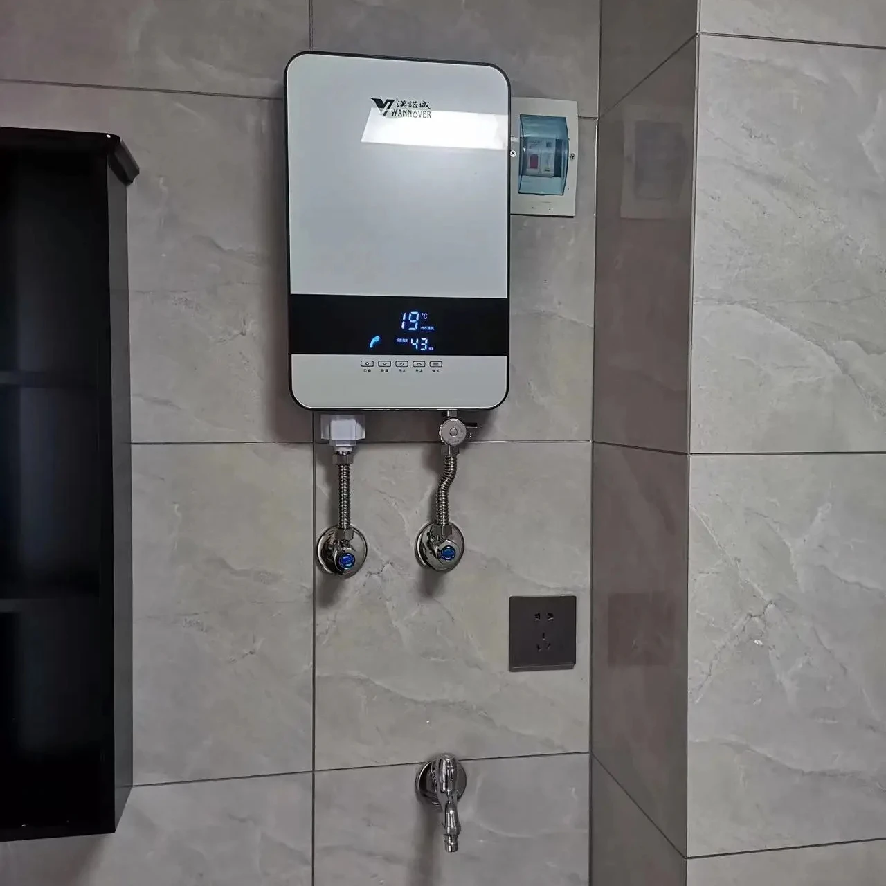 Hannover DHC Wall Mounted Electric Portable Water Heater  Touch Button Tankless Portable Bathroom Wall Mounted Electric