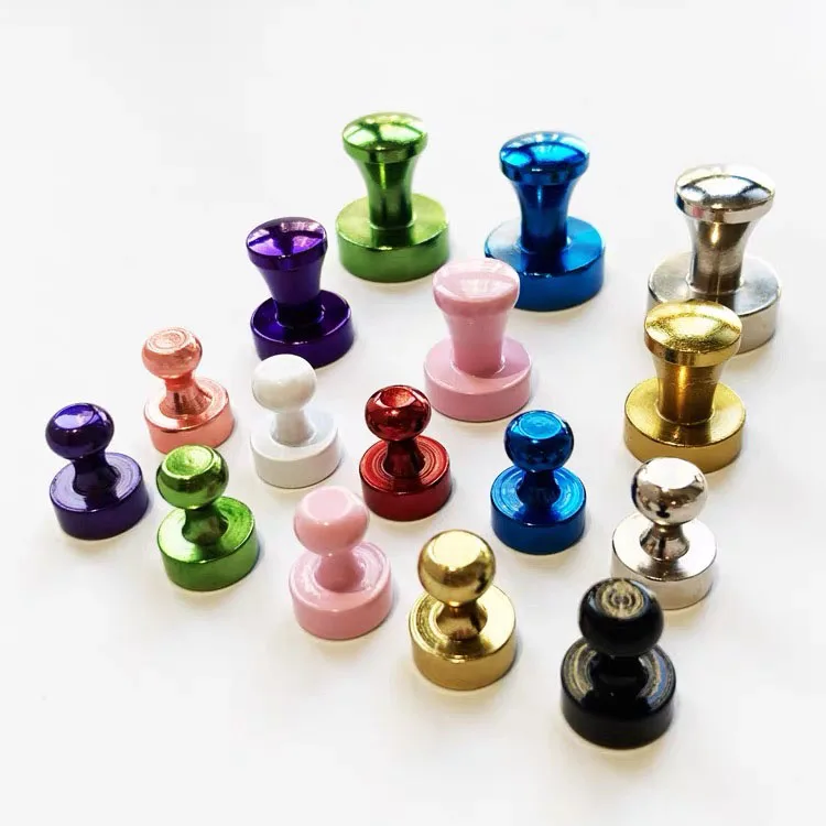 Super Strong Magnetism Fridge Magnet Magnetic Push Pin With Nickel Chrome Epoxy Color Coating For Office