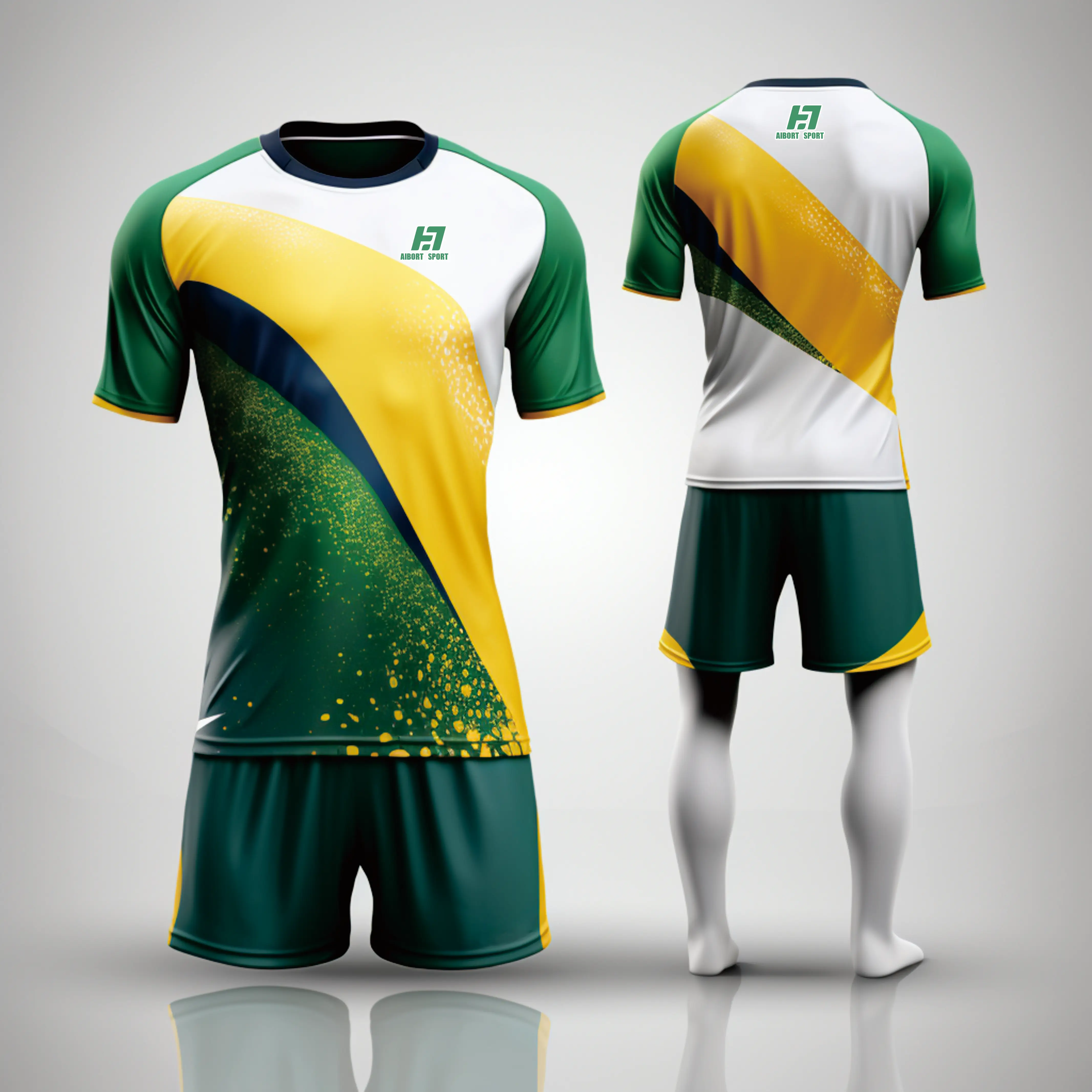 Aibort Wholesale Custom Sublimation And Soccer Jersey For Women High Quality With Pockets Gym  Soccer Shorts Set Printed/