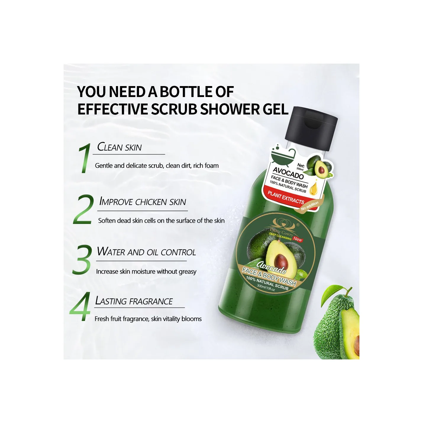 High Quality Custom Men Shampoo Shower Gel Private Label Organic Vegan 2-in-1Hair body wash