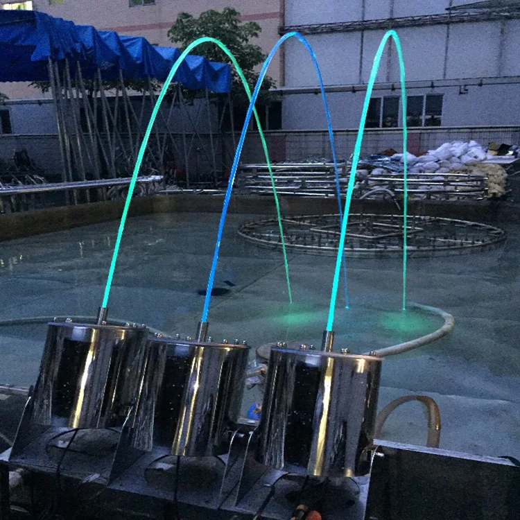 Laminar water jet fountain with color controller laminar flow