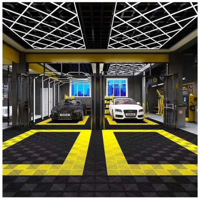 Outdoor PP Interlocking Flooring Plastic Car Wash Garage Flooring Mats Vented Modular Floor Tiles