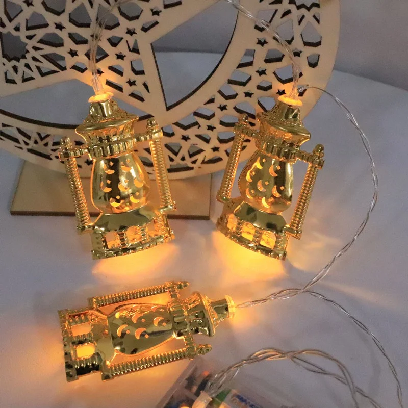 LED Ramadan Metal String Lights Battery  Kerosene lamps for festival, party decoration