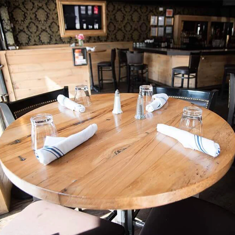 hot selling customized oval round table restaurant bar solid wood table top for sales