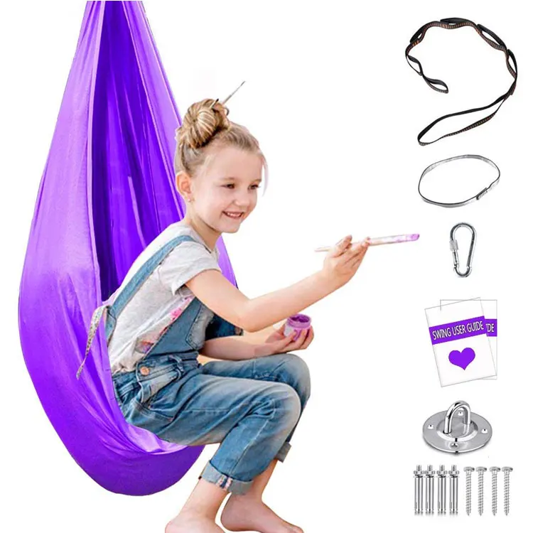 Sling inversion tool yoga hammock kids, china factory custjom hanging aerial yoga swing kids
