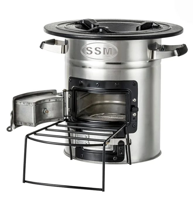 portable two doors clean cookstove wood stove for outdoor