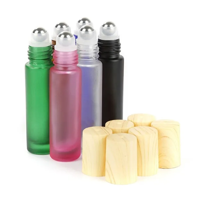 Empty 10 ml gradient color roll on bottle 10 ml Ombre Roller Ball Bottles for Perfume essential oils