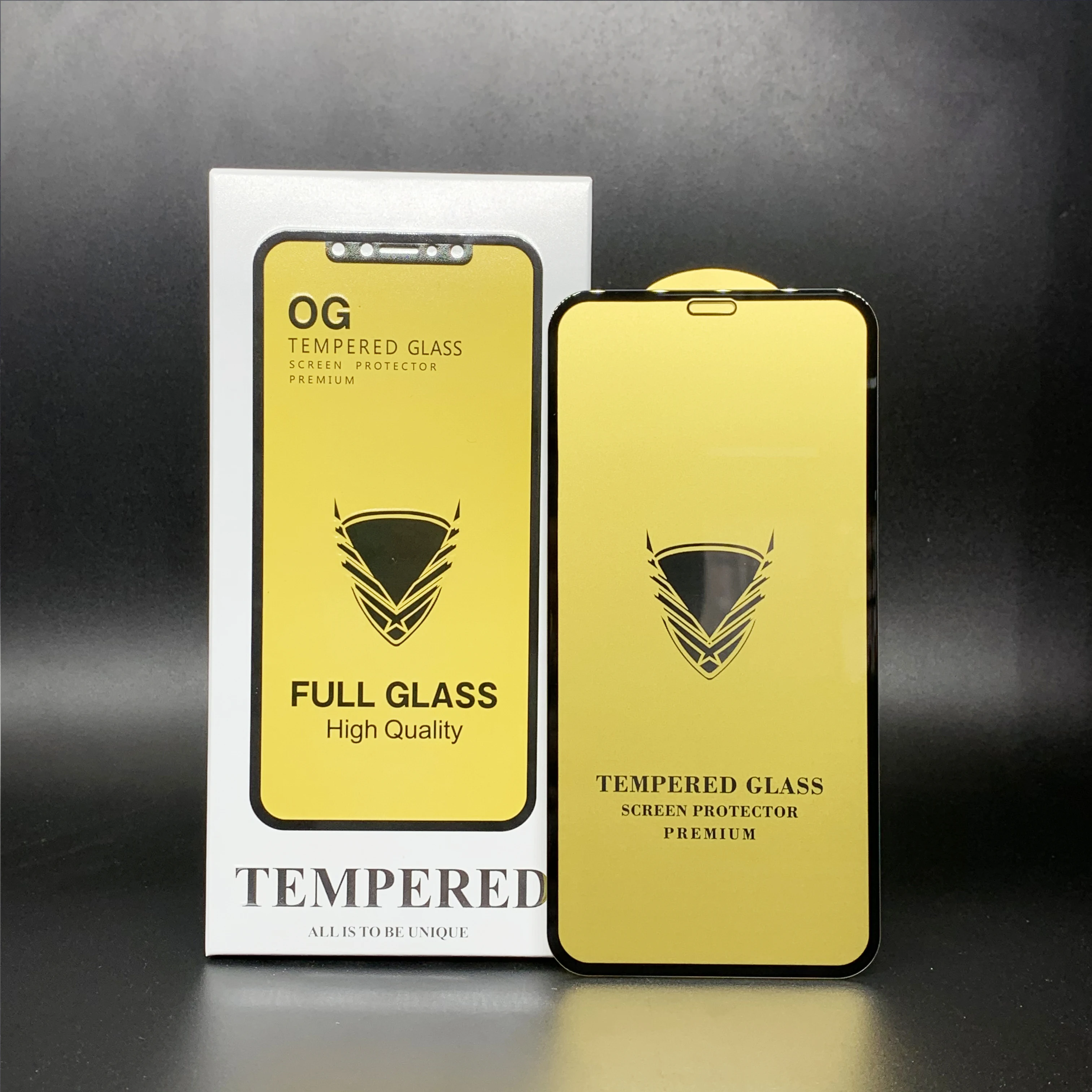 A OG Tempered Glass High Quality Golden Armor 9H Gold Full Glue Mobile Phone Screen Protector For Iphone 7-13pro max Samsung OPP