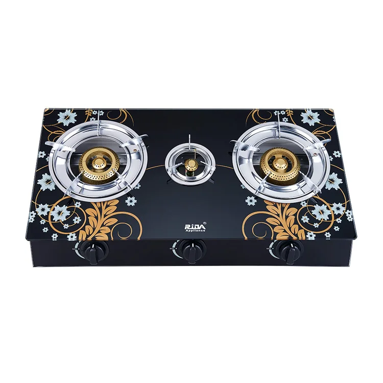 Домашнее использование, Крытый рынок Индии, медная горелка, закаленное стекло, газовая плита, верхние части горелки