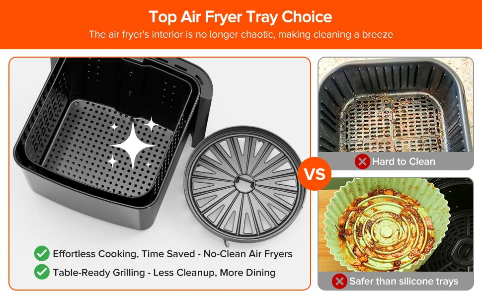 2024  Absorbable oil and Easy cleaning and high temperature resistance Baking rack  Foldable Air Fryer Rack for kitchen