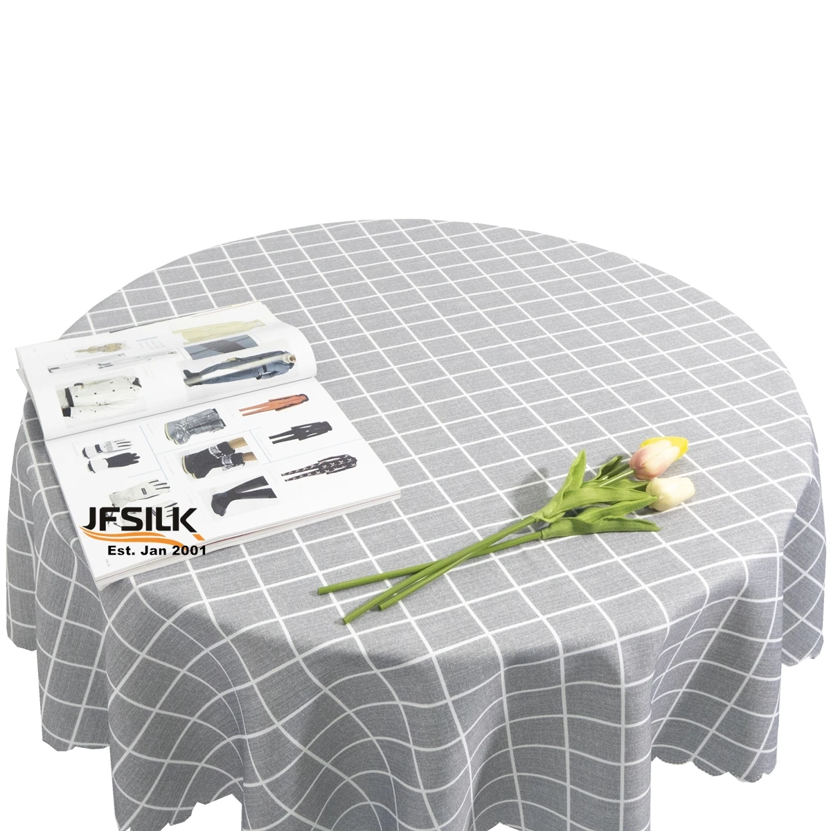 Маслостойкая круглая скатерть с принтом в виде цветной сетки, скатерть для ресторана круглой формы, скатерть под заказ, скатерть с защитой от пятен