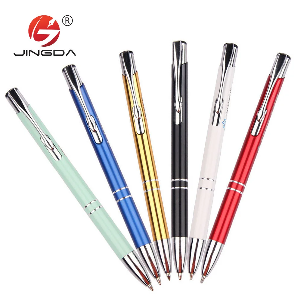 Promotional personalised logo metal supplier gifts customised ballpoint aluminium amazon click ball point pen