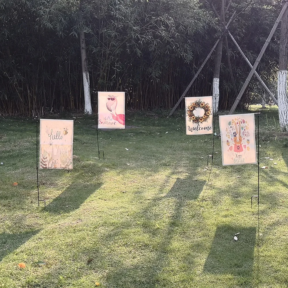 Custom Black Iron Wholesale Yard Garden Flags Pole  Steel Pole with Anti-Wind Clip