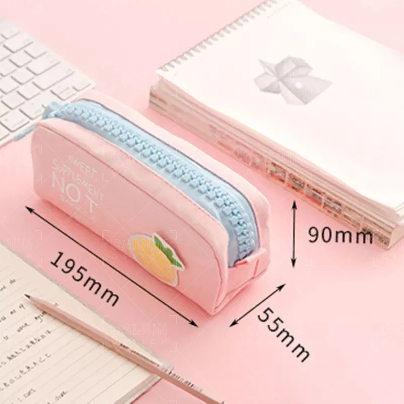 Custom Large Capacity Canvas Pen Pencil Case Bag Makeup Bag Marker Cute Kawaii Storage Pouch Stationery Bag for school