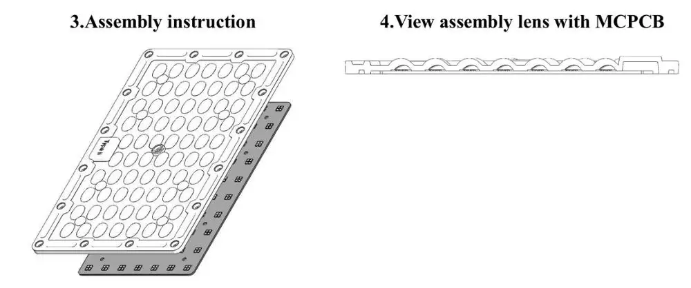 High Efficiency IP66 280PCS 3030 Led Stadium Light Lens 90 Degree Led Flood Light Lens