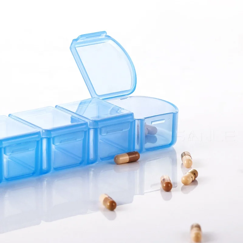 Gold Labels Child Pastillero Travel Monthly Mini Cute Pink Logo Stickers Medicines Selling Pill Box