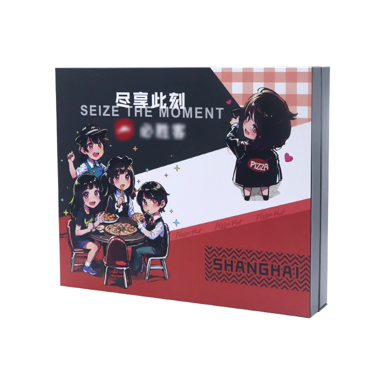 Black white recyclable custom printed hot selling recyclable food boxes packaging pizza box