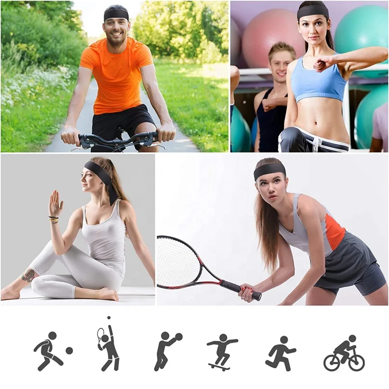 Sport Head Band Gym Running Tennis Football Mesh Fabric Dry Tie  Fit Sweatband Custom Ninja On Headband Printed Logo Basketball