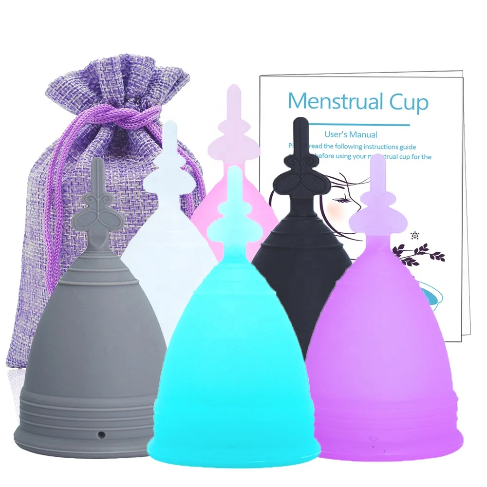ROHS Certified Alternative Tampons Medical Female Cup Set - Silicone Reusable Copa Menstrual Period Cup