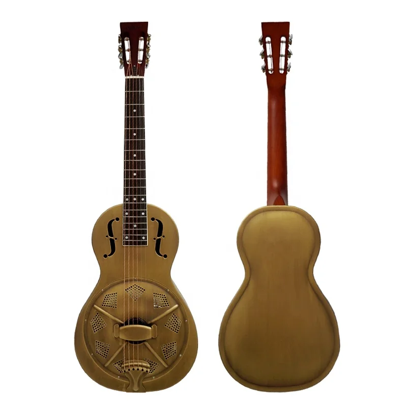 Aiersi brand Golden Bell Metal Brass Single Cone Blues slide Parlor Resonator Guitar for sale musical instrument