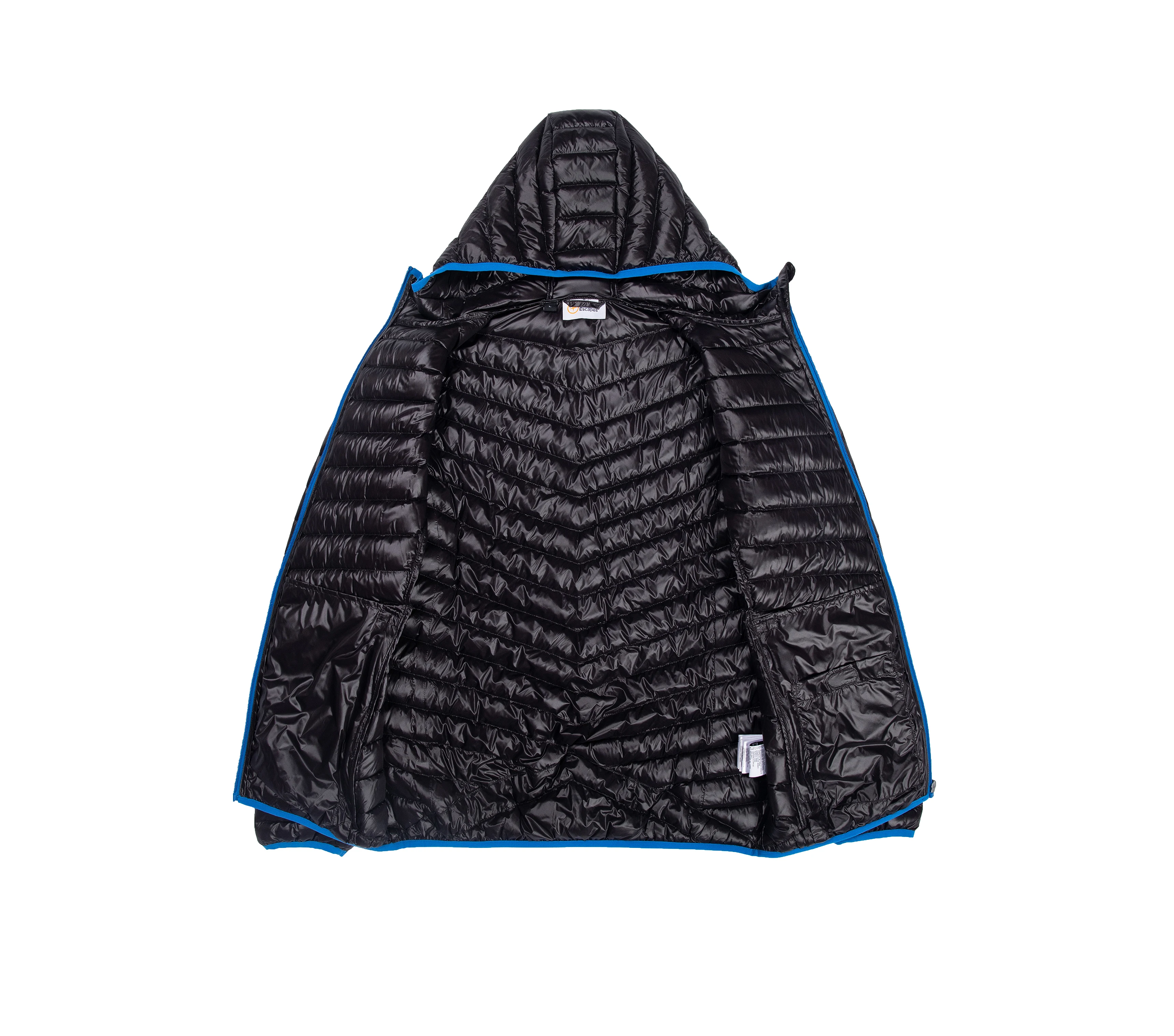 
Brand oem down jacket winter slim fit waterproof hooded black puffer jacket 