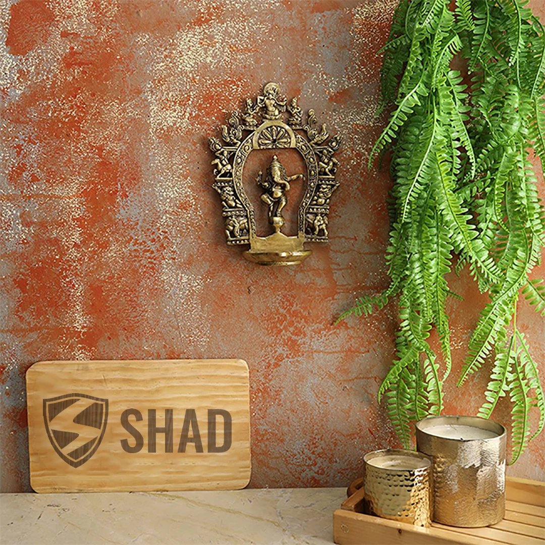 Латунная Этническая индийская резьба танцевальный дизайн Ганеша Diya