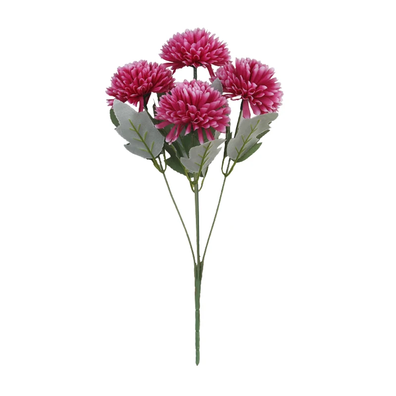 LY-51476 Factory Manufacturer 5 Head Chrysanthemum Bunch Artificial Flower Bouquet