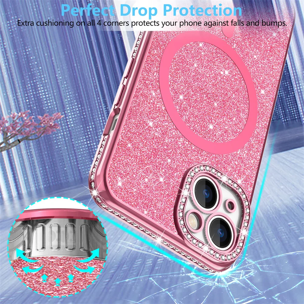 Laudtec Custom Transparent Clear Magnet Case For iPhone 13 Pro Max,Shockproof Magnetic Case Mobile Phone Case For iPhone 13//