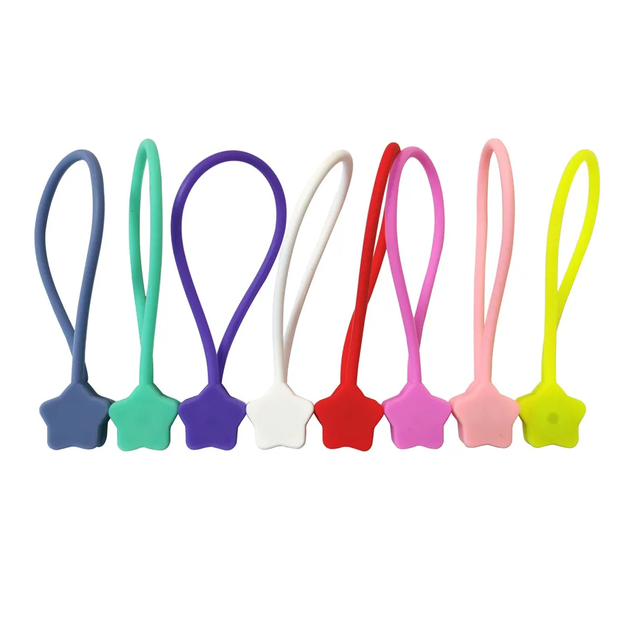 Silicone  belt with magnet winding device star charging earphone cable receiver