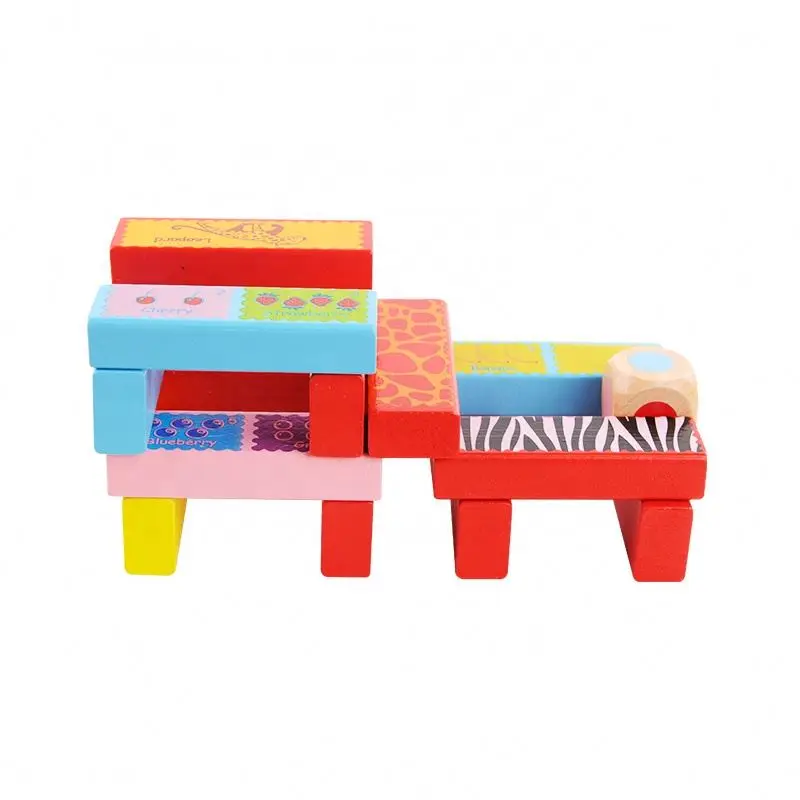 creative wooden building stacking blocks