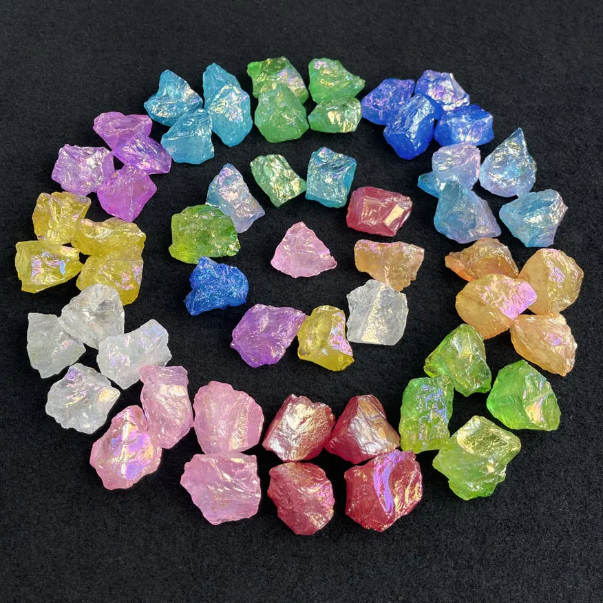 Wholesale Colorful Healing Stones Raw Aura Quartz Crystal Stone For Healing