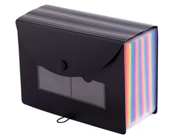 black document file folder Contact Paper Water Resistant File Holder 24 Pockets Expanding File Folder stationery