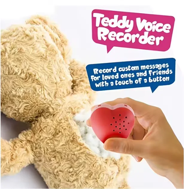 Kids soft toys teddy bear manufacturers wholesale in china stuffed animals and plush with heart voice recorder