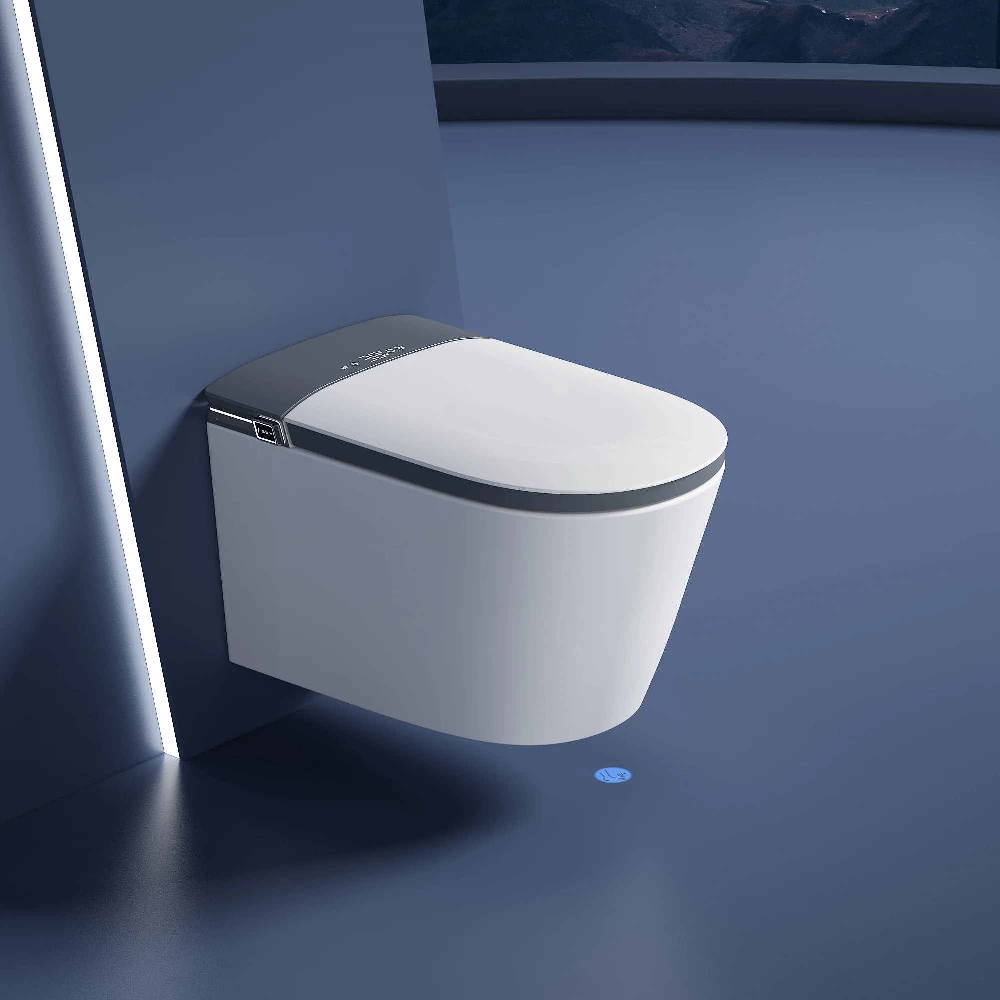 New Arrival Intelligent Wall Mounted Toilet Bowls Rimless Water Closet Wall Hung Smart Toilet Wc With Remote Control