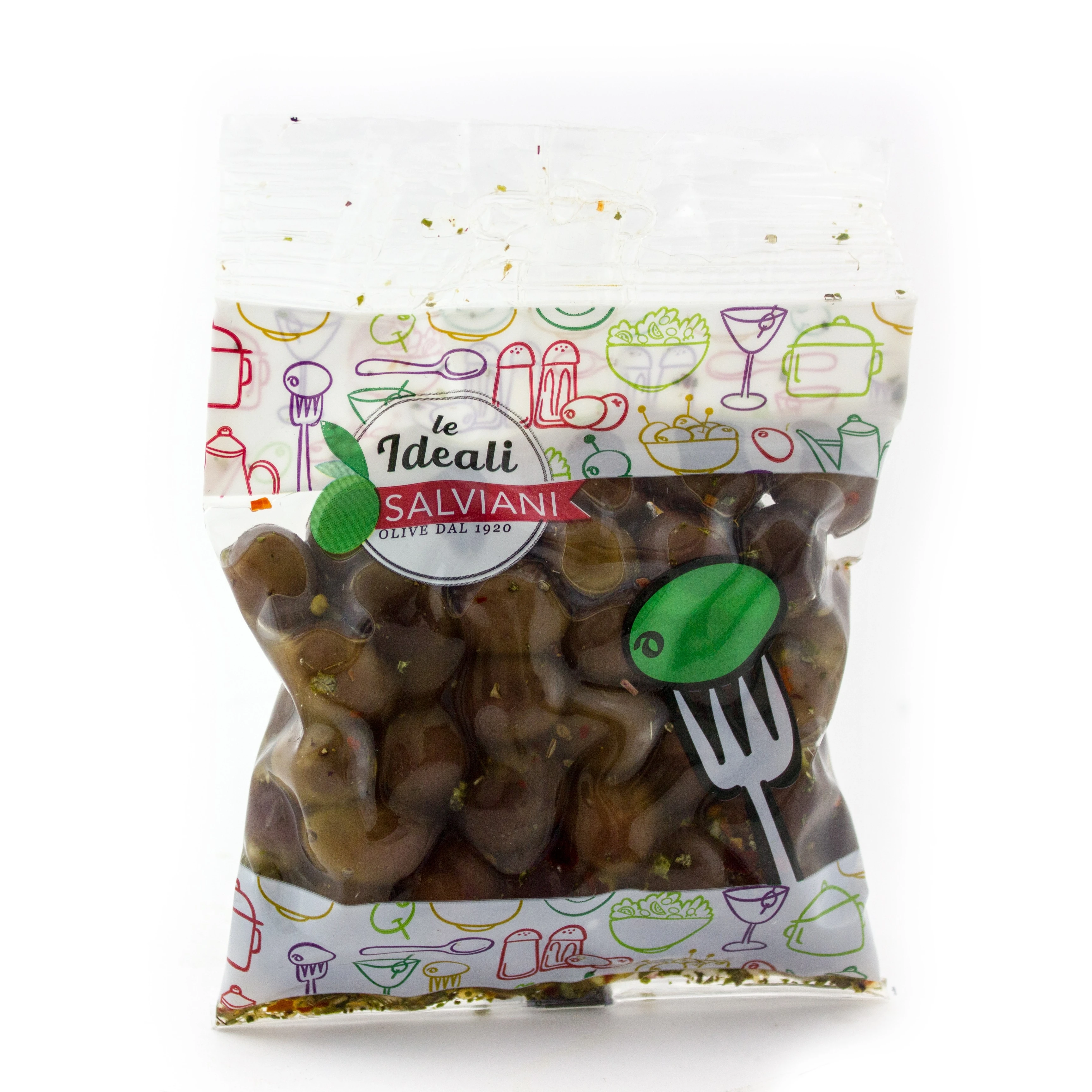 Made In Italy Le Ideali Seasoned Black Olives G.125 Raw Black Olives Fresh Wholesale Pickles