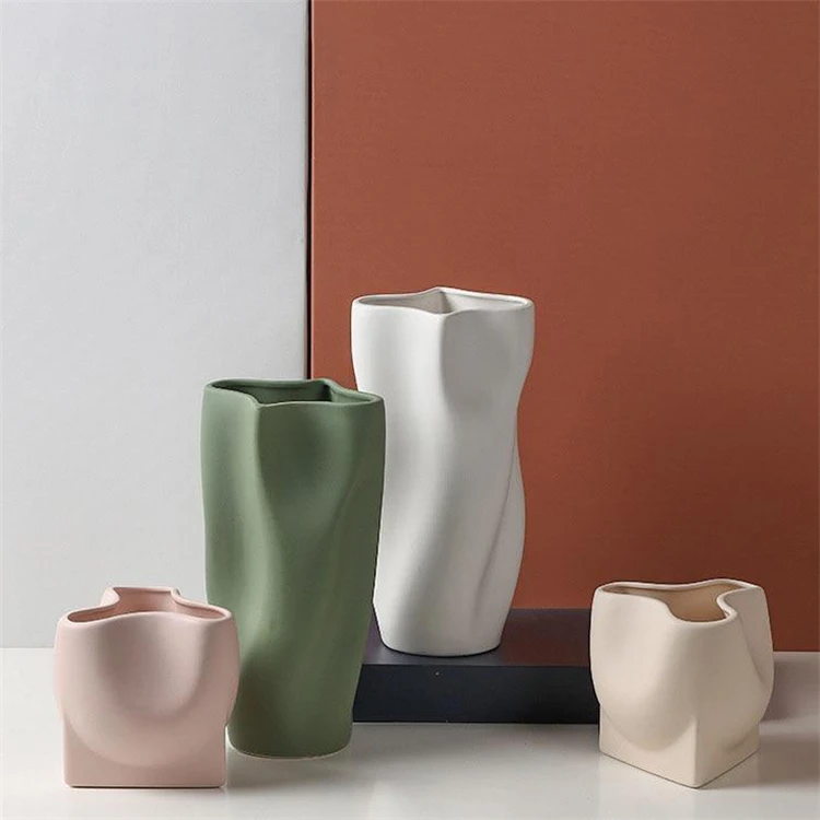 Декоративная ваза для цветов в нордическом стиле высокие матовые керамические вазы украшения дома