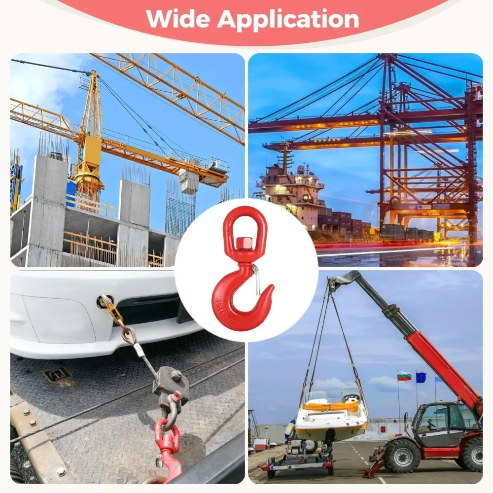 1 Ton Alloy Steel Eye Hook to Swivel with Safety Catch Lifting Hook