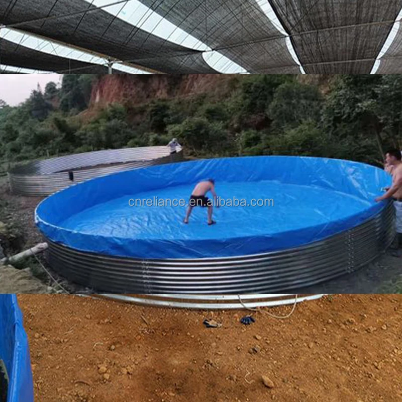 Collapsible Flexible PVC fish farming tank with galvanized frame  Aquaculture System Fish Pond Equipment Farming Fish Pond