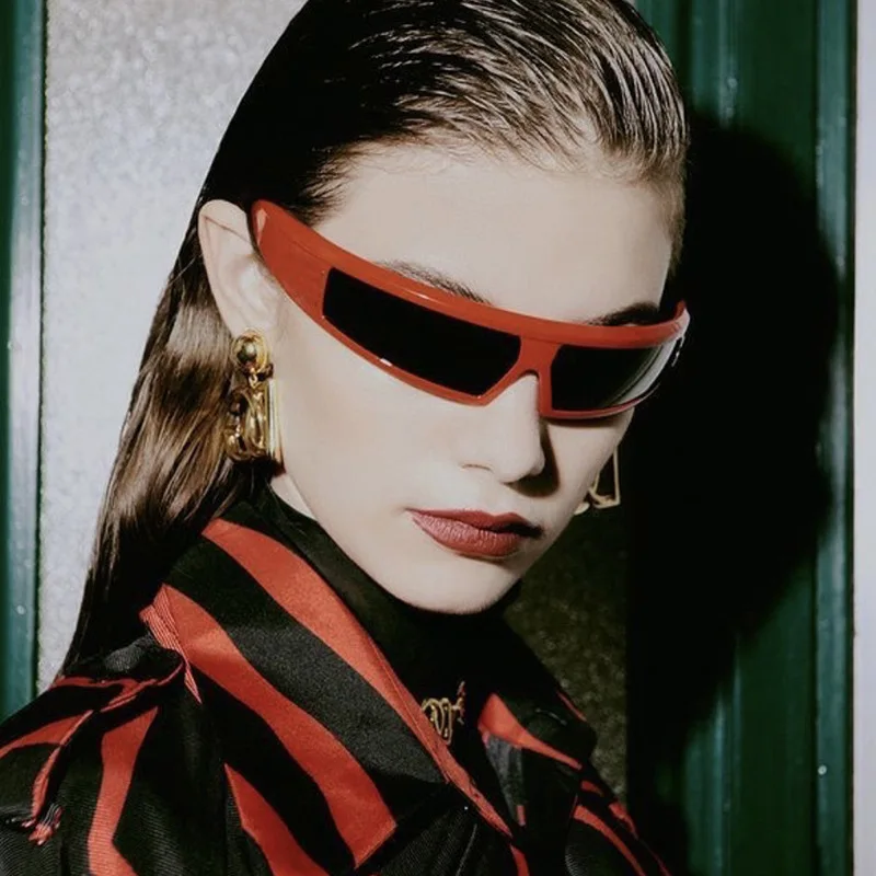 UNOC Riding Driving Sun Glasses Mirrored Outdoor Sports Cycling Sunglasses Y2K Tech Trend Fashion Sunglasses Menand Women