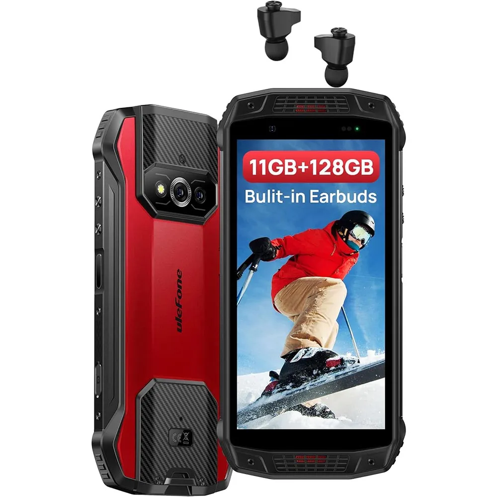 Armor 15 прочный смартфон, Встроенные наушники-вкладыши, 6600 мАч, телефоны IP68/IP69K, разблокированные, 6 ГБ + 128 ГБ, 12 Мп + 13 Мп + 16 Мп
