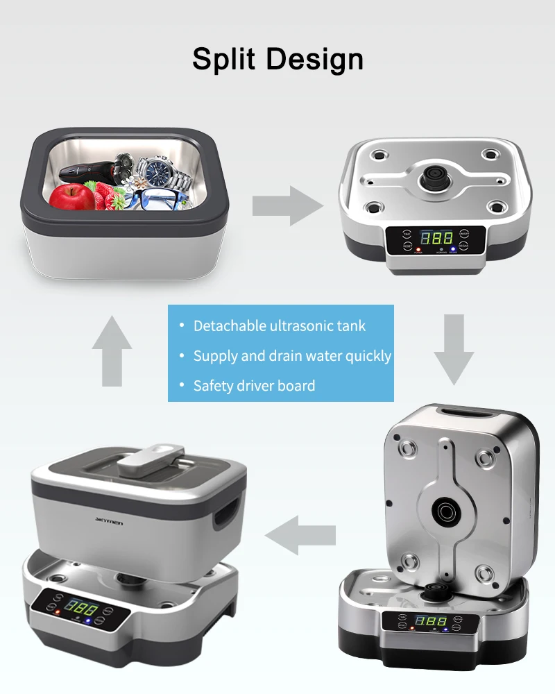 Skymen Wholesale JP-1200FT 1.2L 75W Digital Ultrasonic Jewelry Cleaning Machine Dental Instruments Cleaner