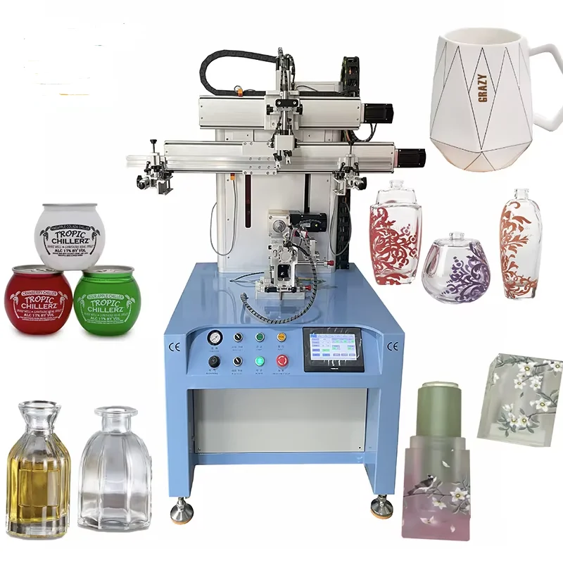 LC Brand All Different Shaped Plastic Shampoo Glass Bottle Cup Screen Printing Machine with servo control