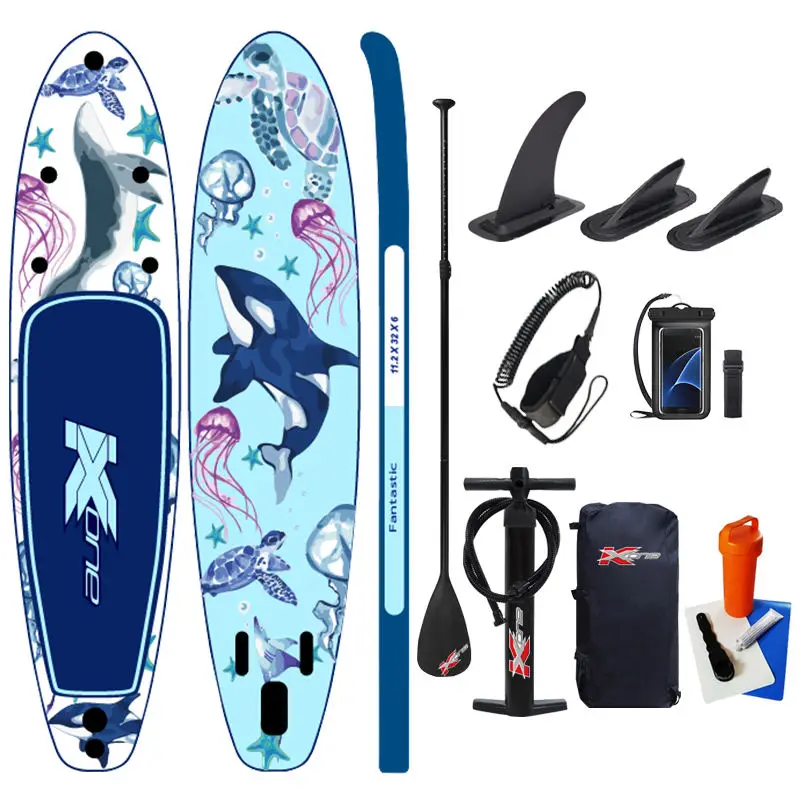 wholesale whale inflatable fishing sup paddle board Digital printing sup Stand Up Paddle board
