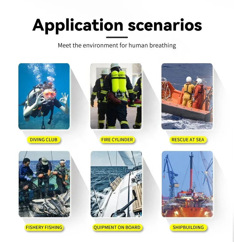 Manual Stop 100LPM 300bar 4500psi High Pressure 110V 220V 380V Air Compressor for Scuba Diving