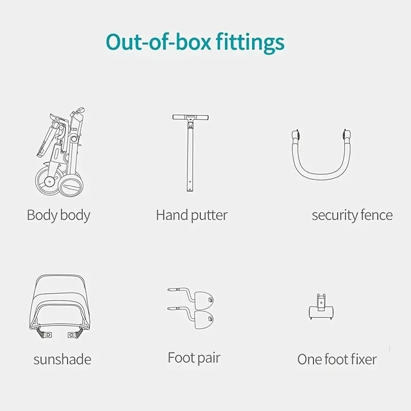 7 In 1 kids tricycle bike W/Removable Push Handle -Adjustable Canopy Rotatable Seat Foldable Two-way Trolley Tricycle For