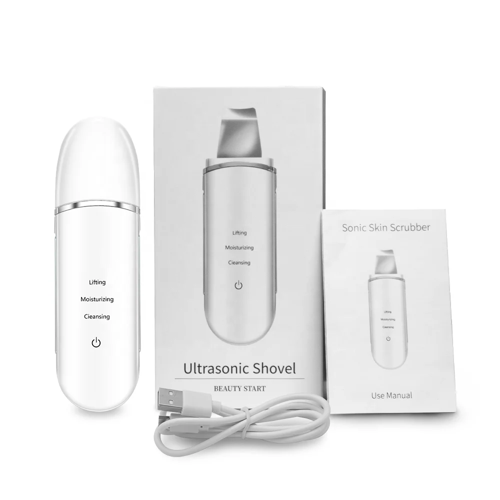 Factory Direct Ultrasonic Skin Scrubber White Vibration Face Spatula Facial Skin Scrubber Spatula